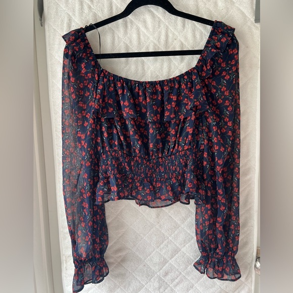 NWOT Dress Forum Floral Peplum Blouse - Picture 4 of 4